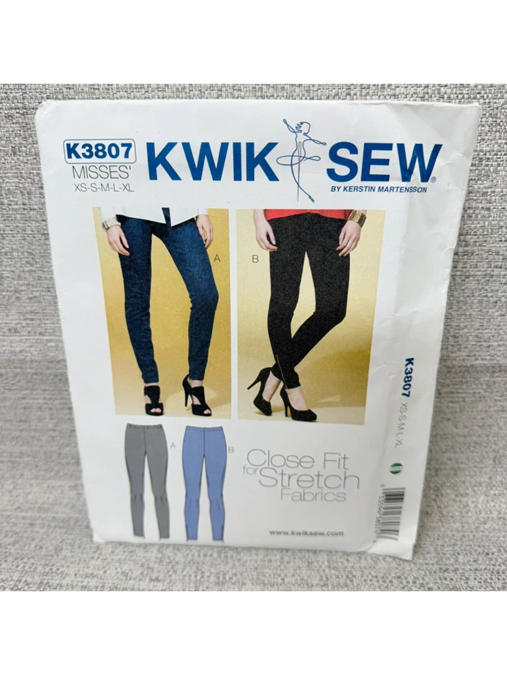 Kwik Sew K3807 Misses Close Fit Stretch Pants Leggings Pattern XS-XL Uncut